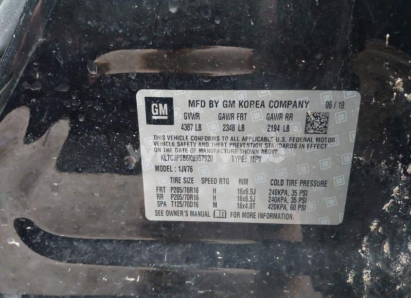 Photo 9 of 2019 Chevrolet Trax LT (VIN KL7CJPSB6KB957920)