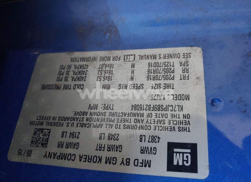 Photo 9 of 2015 Chevrolet Trax 1LS (VIN KL7CJPSB9FB216084)