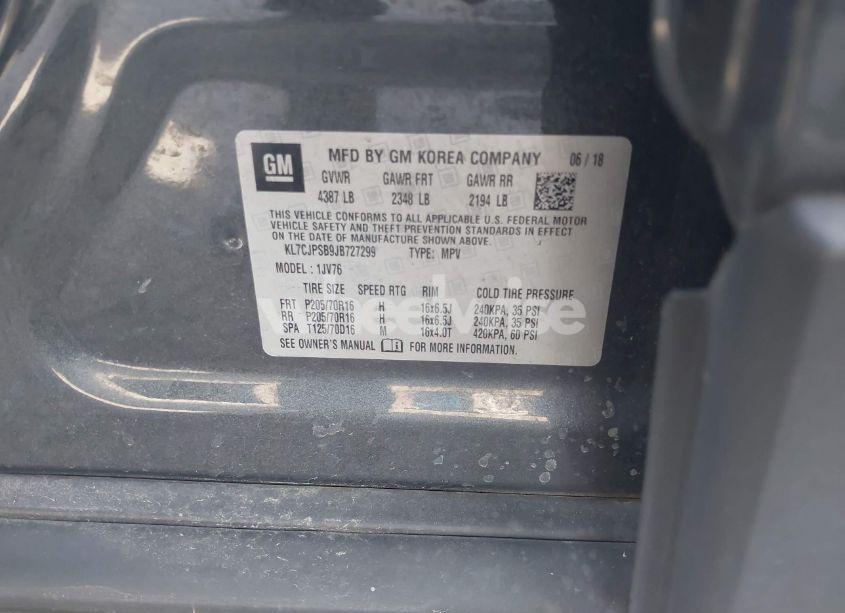 Photo 9 of 2018 Chevrolet Trax LT (VIN KL7CJPSB9JB727299)