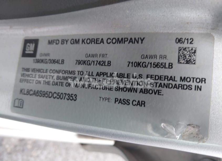 Photo 9 of 2013 Chevrolet Spark LS MANUAL (VIN KL8CA6S95DC507353)