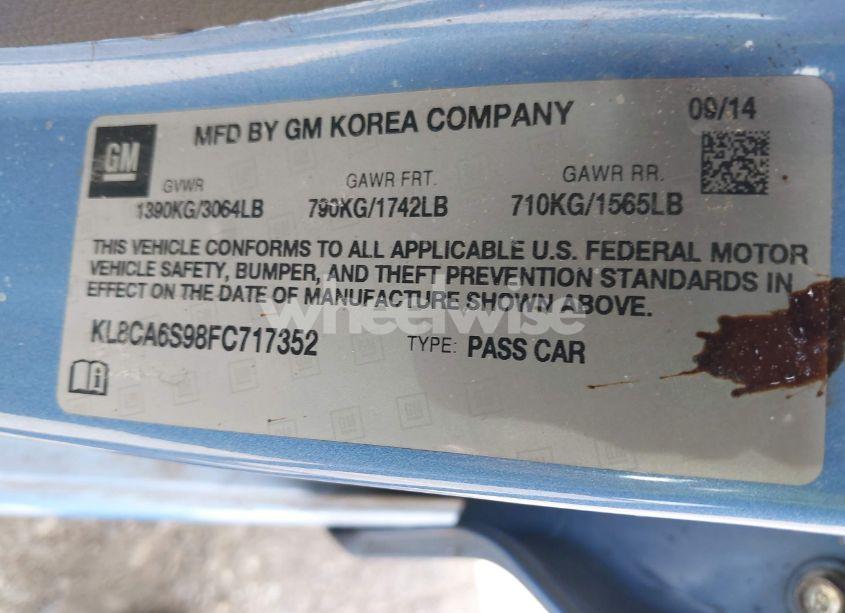 Photo 9 of 2015 Chevrolet Spark LS MANUAL (VIN KL8CA6S98FC717352)