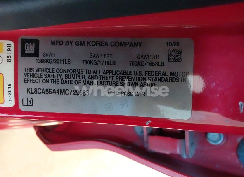 Photo 9 of 2021 Chevrolet Spark FWD LS MANUAL (VIN KL8CA6SA4MC729683)