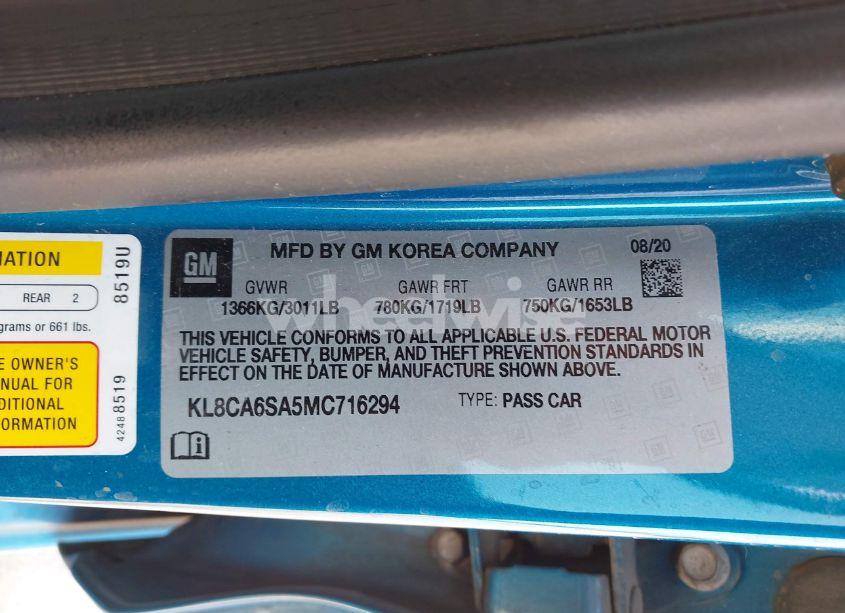 Photo 9 of 2021 Chevrolet Spark FWD LS MANUAL (VIN KL8CA6SA5MC716294)