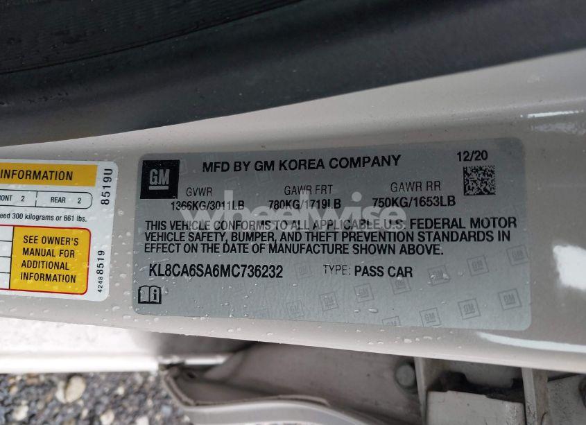 Photo 9 of 2021 Chevrolet Spark FWD LS MANUAL (VIN KL8CA6SA6MC736232)