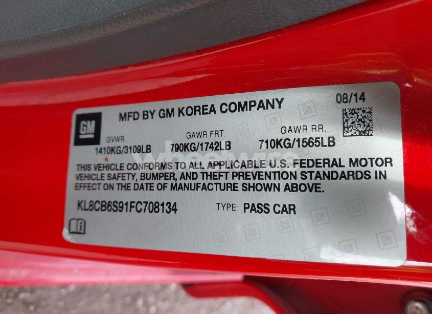 Photo 9 of 2015 Chevrolet Spark LS CVT (VIN KL8CB6S91FC708134)