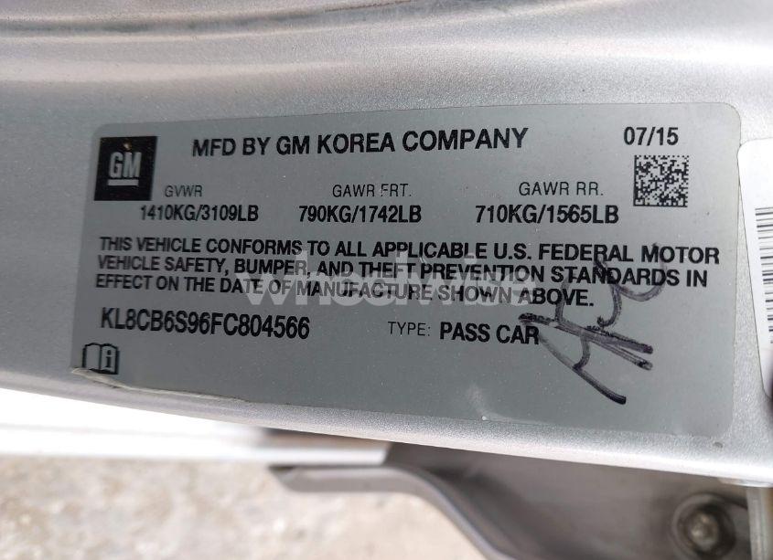 Photo 9 of 2015 Chevrolet Spark LS CVT (VIN KL8CB6S96FC804566)