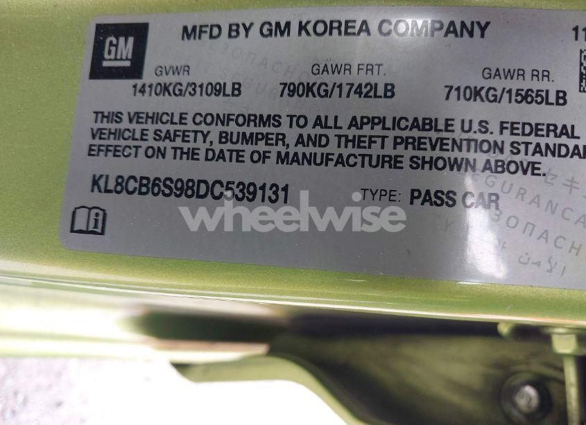 Photo 9 of 2013 Chevrolet Spark LS AUTO (VIN KL8CB6S98DC539131)