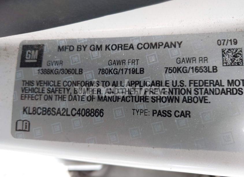 Photo 9 of 2020 Chevrolet Spark FWD LS AUTOMATIC (VIN KL8CB6SA2LC408866)