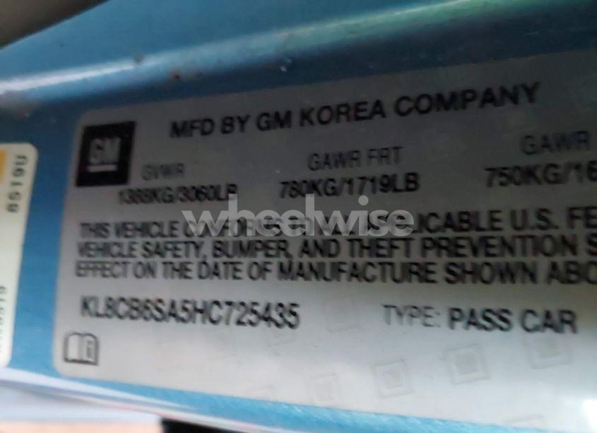 Photo 9 of 2017 Chevrolet Spark LS CVT (VIN KL8CB6SA5HC725435)