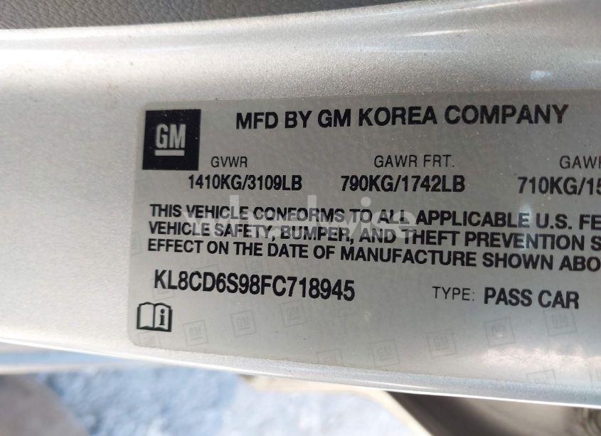 Photo 9 of 2015 Chevrolet Spark 1LT CVT (VIN KL8CD6S98FC718945)