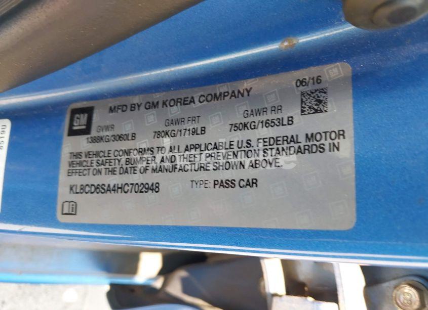 Photo 9 of 2017 Chevrolet Spark 1LT CVT (VIN KL8CD6SA4HC702948)