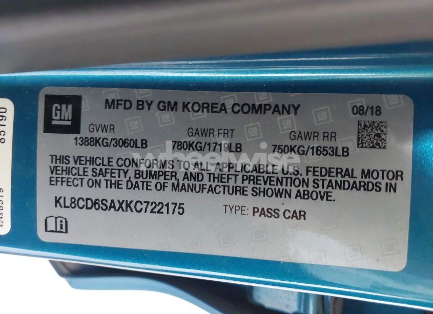 Photo 9 of 2019 Chevrolet Spark 1LT CVT (VIN KL8CD6SAXKC722175)