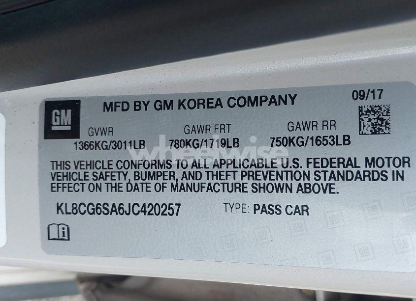 Photo 9 of 2018 Chevrolet Spark ACTIV MANUAL (VIN KL8CG6SA6JC420257)