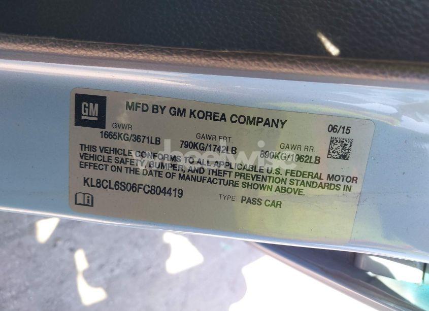 Photo 9 of 2015 Chevrolet Spark EV 2LT (VIN KL8CL6S06FC804419)