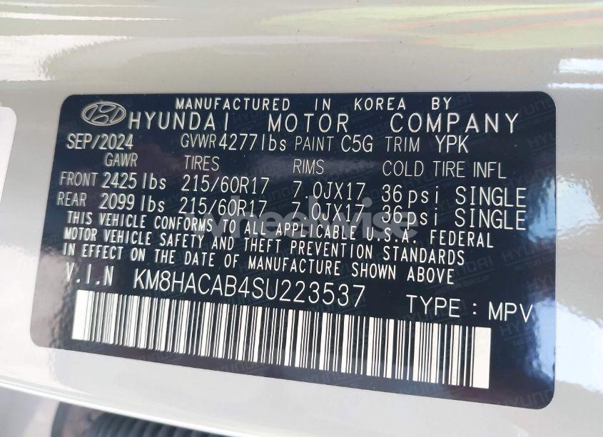 Photo 9 of 2025 Hyundai Kona SE (VIN KM8HACAB4SU223537)