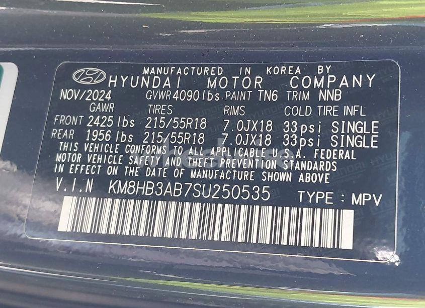 Photo 9 of 2025 Hyundai Kona SEL (VIN KM8HB3AB7SU250535)