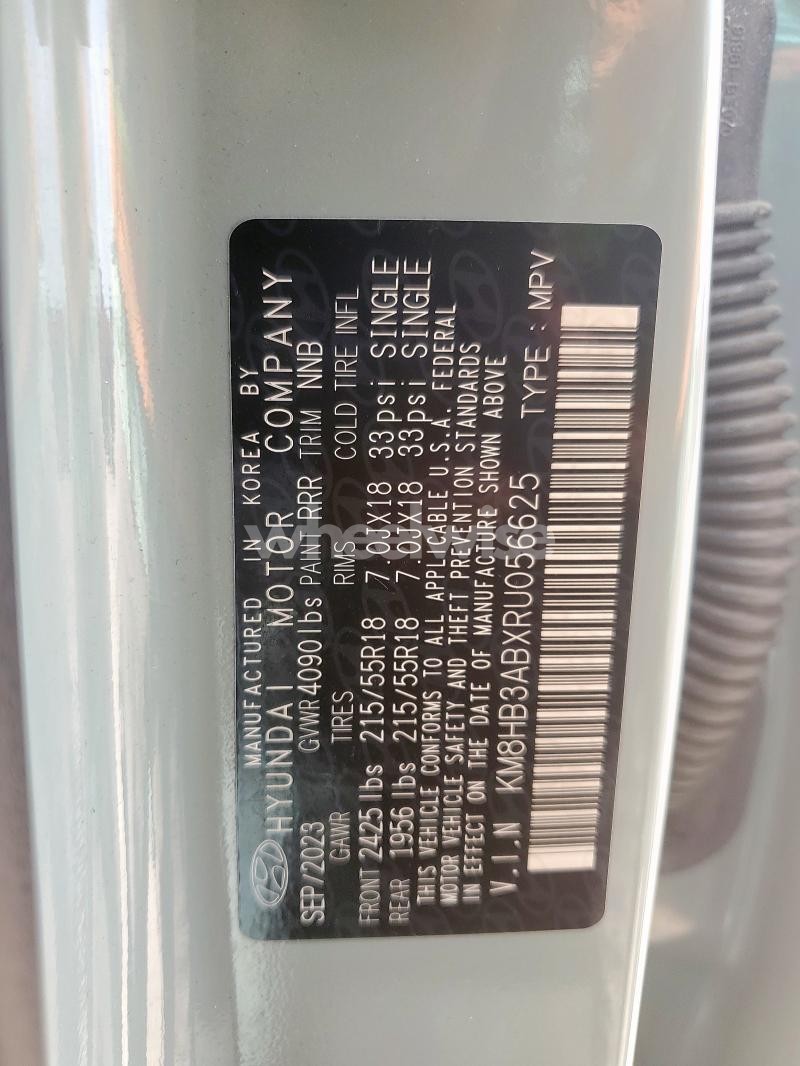 Photo 5 of 2024 HYUNDAI KONA SEL (VIN KM8HB3ABXRU056625)