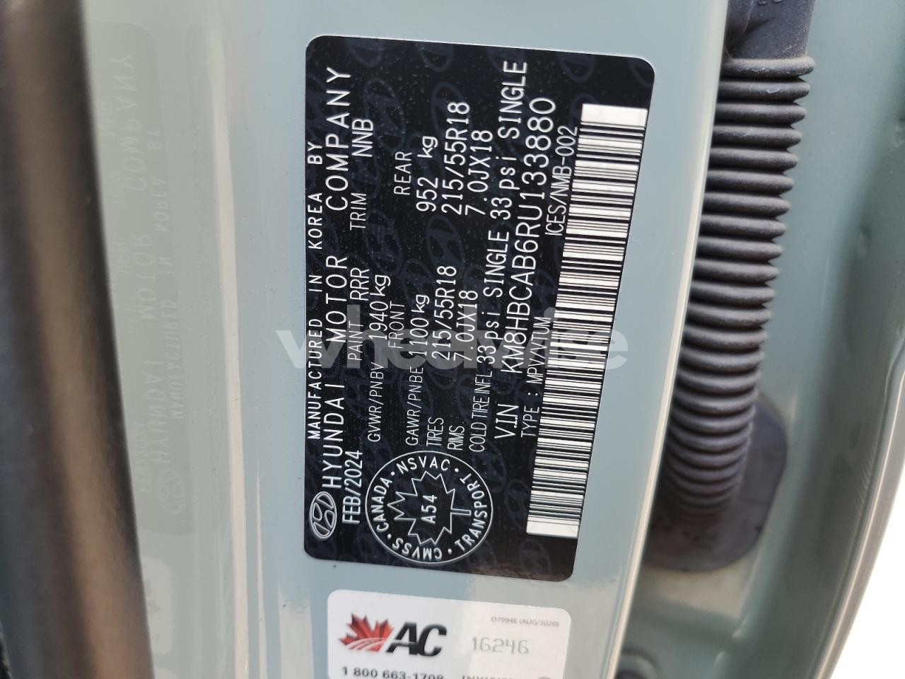 Photo 14 of 2024 HYUNDAI KONA SEL (VIN KM8HBCAB6RU133880)