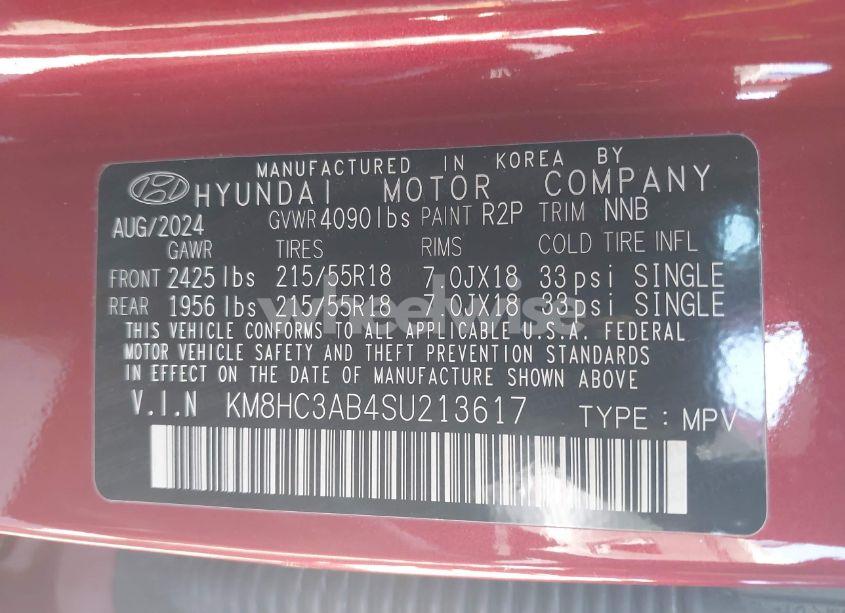 Photo 9 of 2025 Hyundai Kona SEL CONVENIENCE (VIN KM8HC3AB4SU213617)