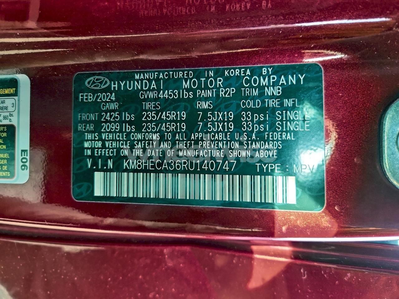 Photo 14 of 2024 HYUNDAI KONA LIMITED (VIN KM8HECA36RU140747)