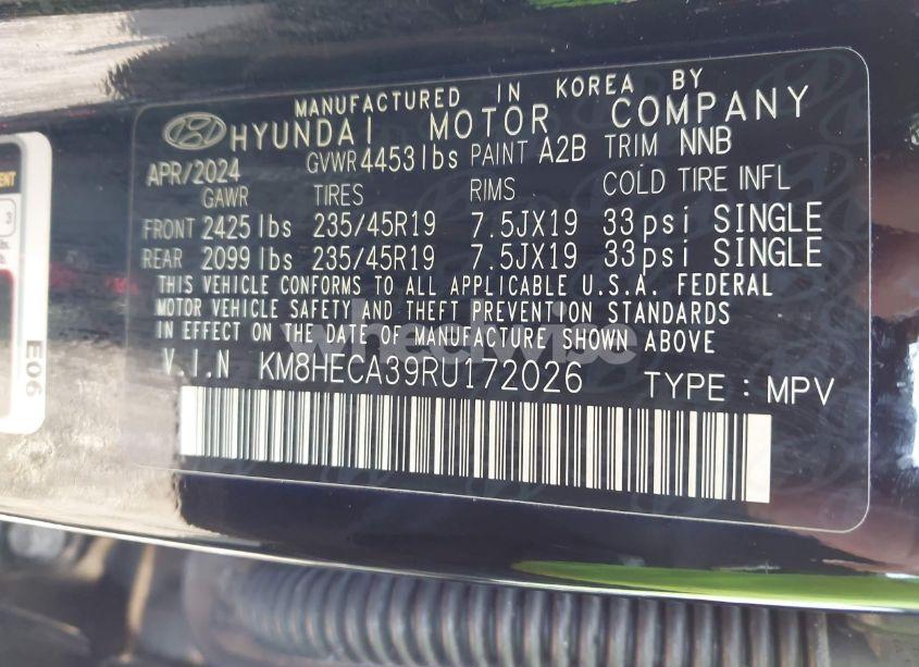 Photo 9 of 2024 Hyundai Kona LIMITED (VIN KM8HECA39RU172026)