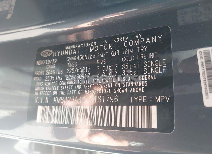 Photo 9 of 2020 Hyundai Tucson SE (VIN KM8J23A41LU181796)