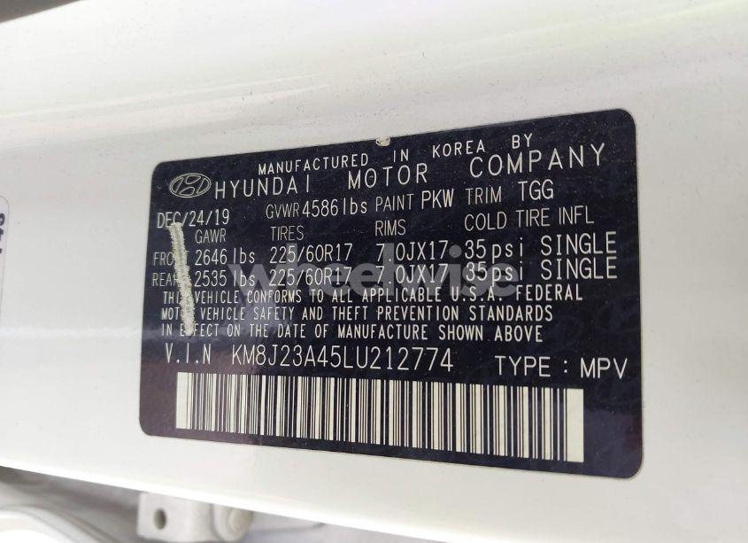 Photo 9 of 2020 Hyundai Tucson SE (VIN KM8J23A45LU212774)