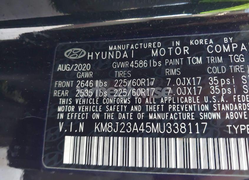 Photo 9 of 2021 Hyundai Tucson SE (VIN KM8J23A45MU338117)