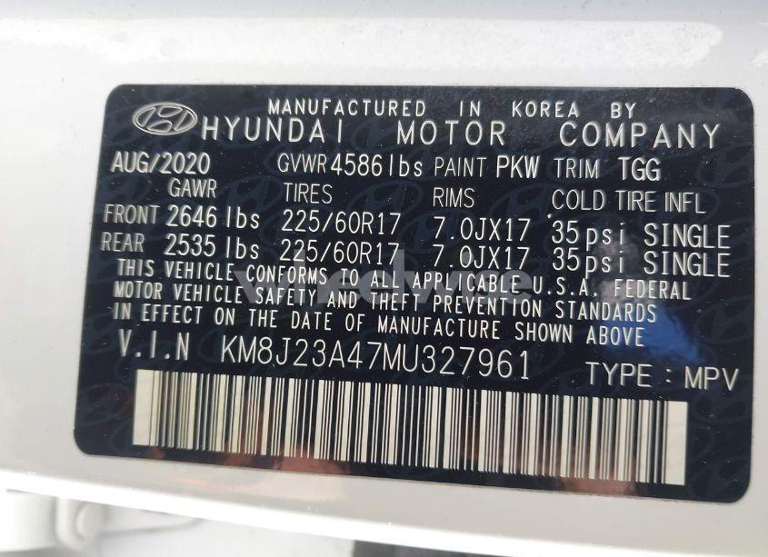 Photo 9 of 2021 Hyundai Tucson SE (VIN KM8J23A47MU327961)