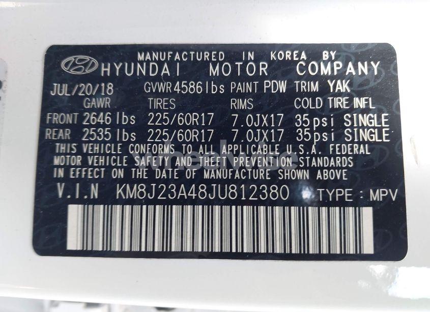 Photo 9 of 2018 Hyundai Tucson SE (VIN KM8J23A48JU812380)