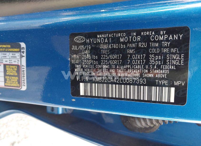 Photo 9 of 2020 Hyundai Tucson SE (VIN KM8J2CA42LU087393)