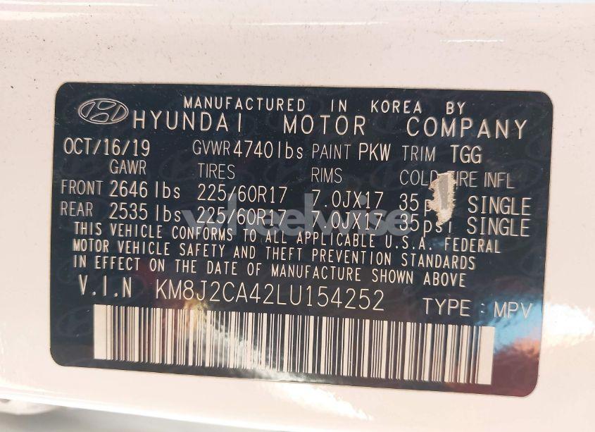 Photo 9 of 2020 Hyundai Tucson SE (VIN KM8J2CA42LU154252)