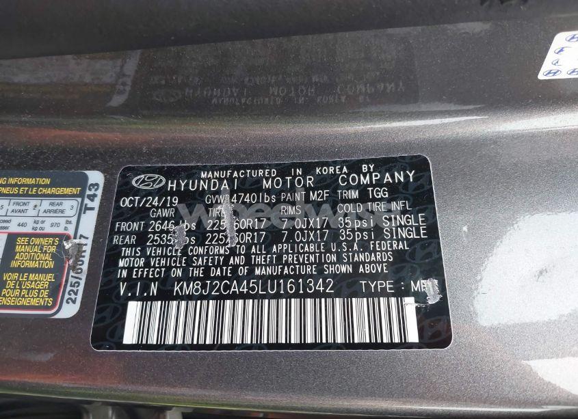 Photo 9 of 2020 Hyundai Tucson SE (VIN KM8J2CA45LU161342)