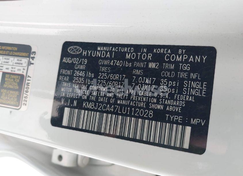 Photo 9 of 2020 Hyundai Tucson SE (VIN KM8J2CA47LU112028)