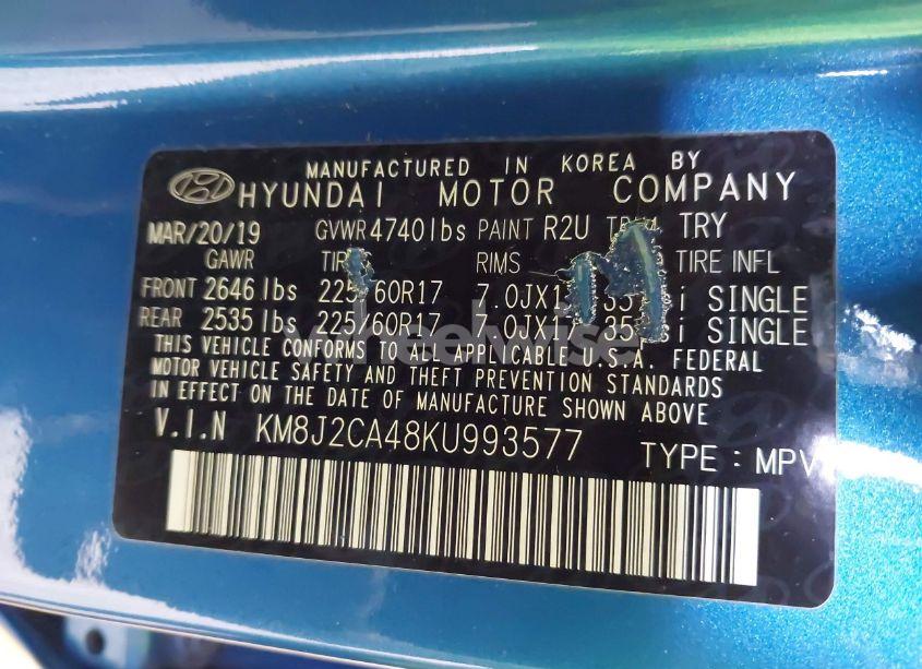 Photo 9 of 2019 Hyundai Tucson SE (VIN KM8J2CA48KU993577)