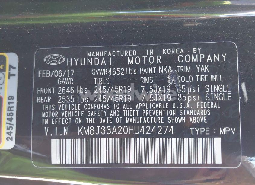 Photo 9 of 2017 Hyundai Tucson LIMITED (VIN KM8J33A20HU424274)