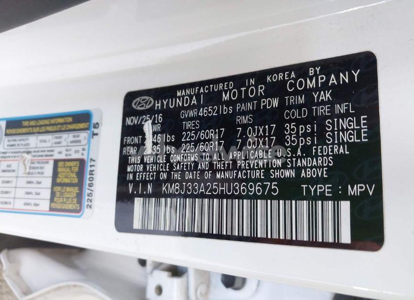 Photo 9 of 2017 Hyundai Tucson ECO (VIN KM8J33A25HU369675)