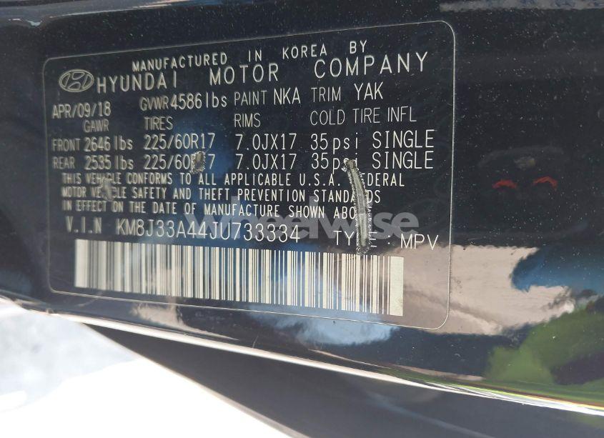 Photo 9 of 2018 Hyundai Tucson SEL PLUS (VIN KM8J33A44JU733334)