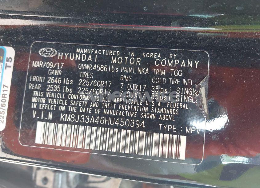 Photo 9 of 2017 Hyundai Tucson SE (VIN KM8J33A46HU450394)