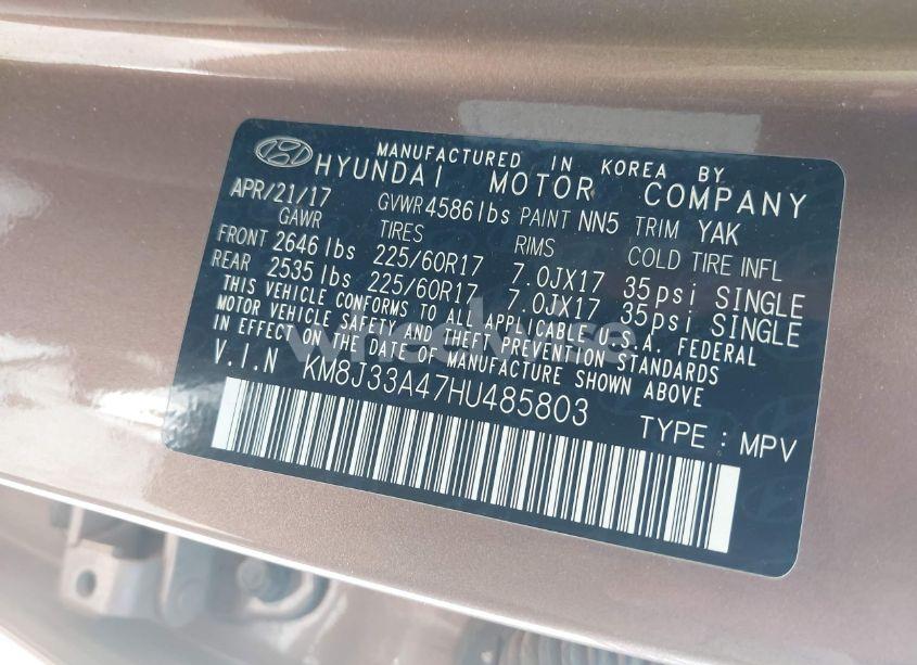 Photo 9 of 2017 Hyundai Tucson SE (VIN KM8J33A47HU485803)