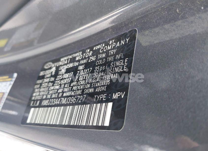 Photo 9 of 2021 Hyundai Tucson VALUE (VIN KM8J33A47MU396727)
