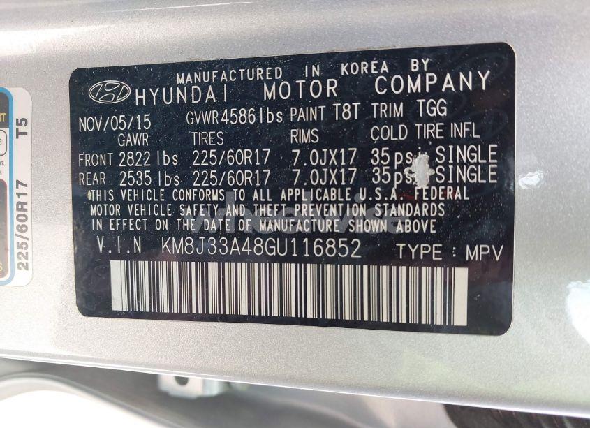Photo 9 of 2016 Hyundai Tucson SE (VIN KM8J33A48GU116852)