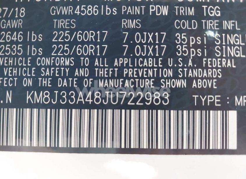 Photo 9 of 2018 Hyundai Tucson SEL (VIN KM8J33A48JU722983)