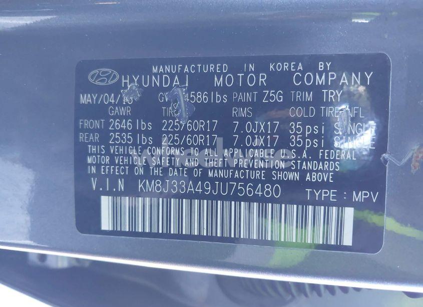 Photo 9 of 2018 Hyundai Tucson SEL (VIN KM8J33A49JU756480)