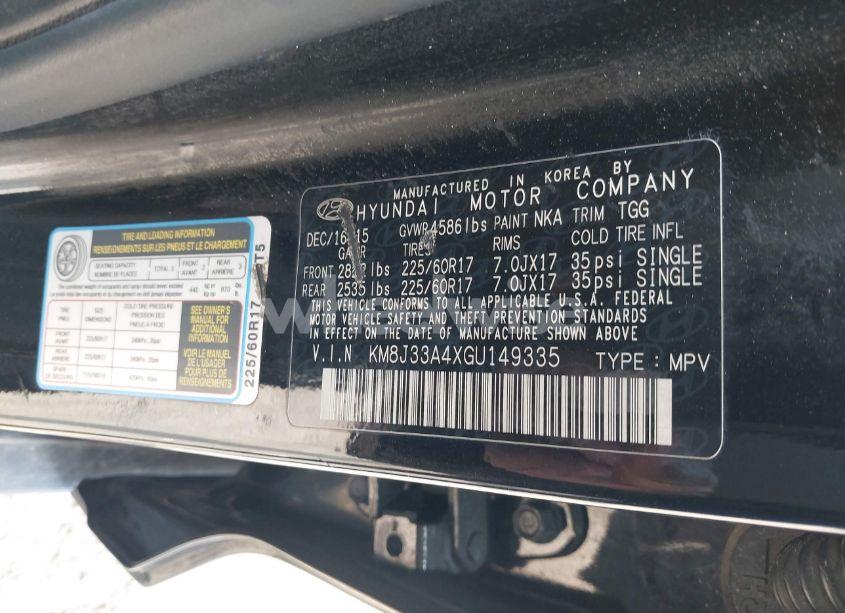 Photo 9 of 2016 Hyundai Tucson SE (VIN KM8J33A4XGU149335)