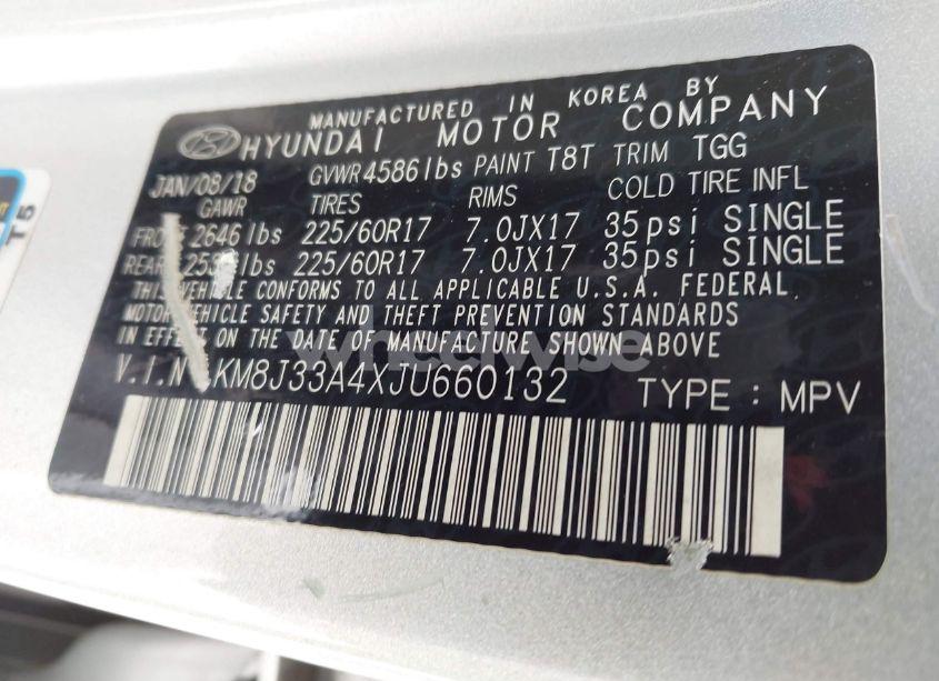 Photo 9 of 2018 Hyundai Tucson SEL (VIN KM8J33A4XJU660132)