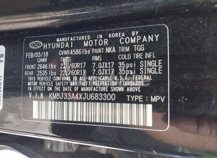 Photo 9 of 2018 Hyundai Tucson SEL (VIN KM8J33A4XJU683300)