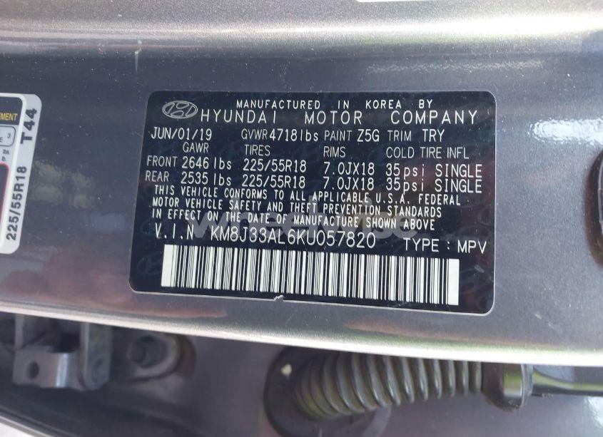 Photo 9 of 2019 Hyundai Tucson ULTIMATE (VIN KM8J33AL6KU057820)