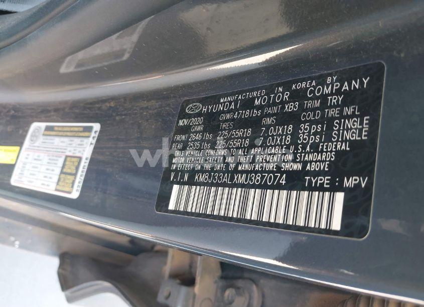 Photo 9 of 2021 Hyundai Tucson ULTIMATE (VIN KM8J33ALXMU387074)