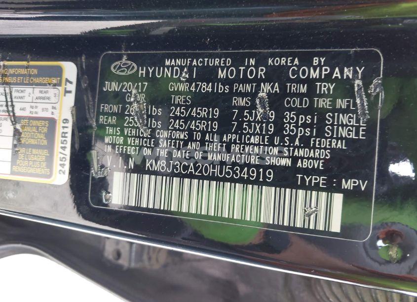 Photo 9 of 2017 Hyundai Tucson LIMITED (VIN KM8J3CA20HU534919)